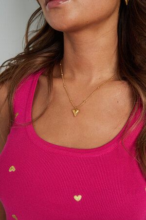 Small ball necklace with heart - gold h5 Picture3